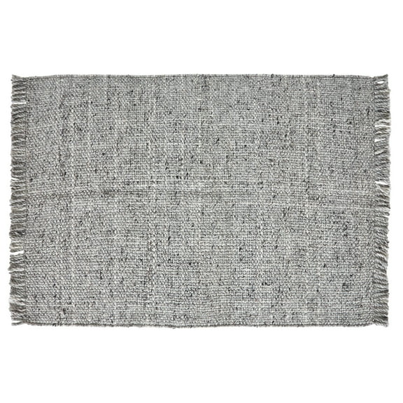 Better Homes & Gardens Light Grey Handwoven Plaid Wool Scatter Accent Rug, 30" x 46"