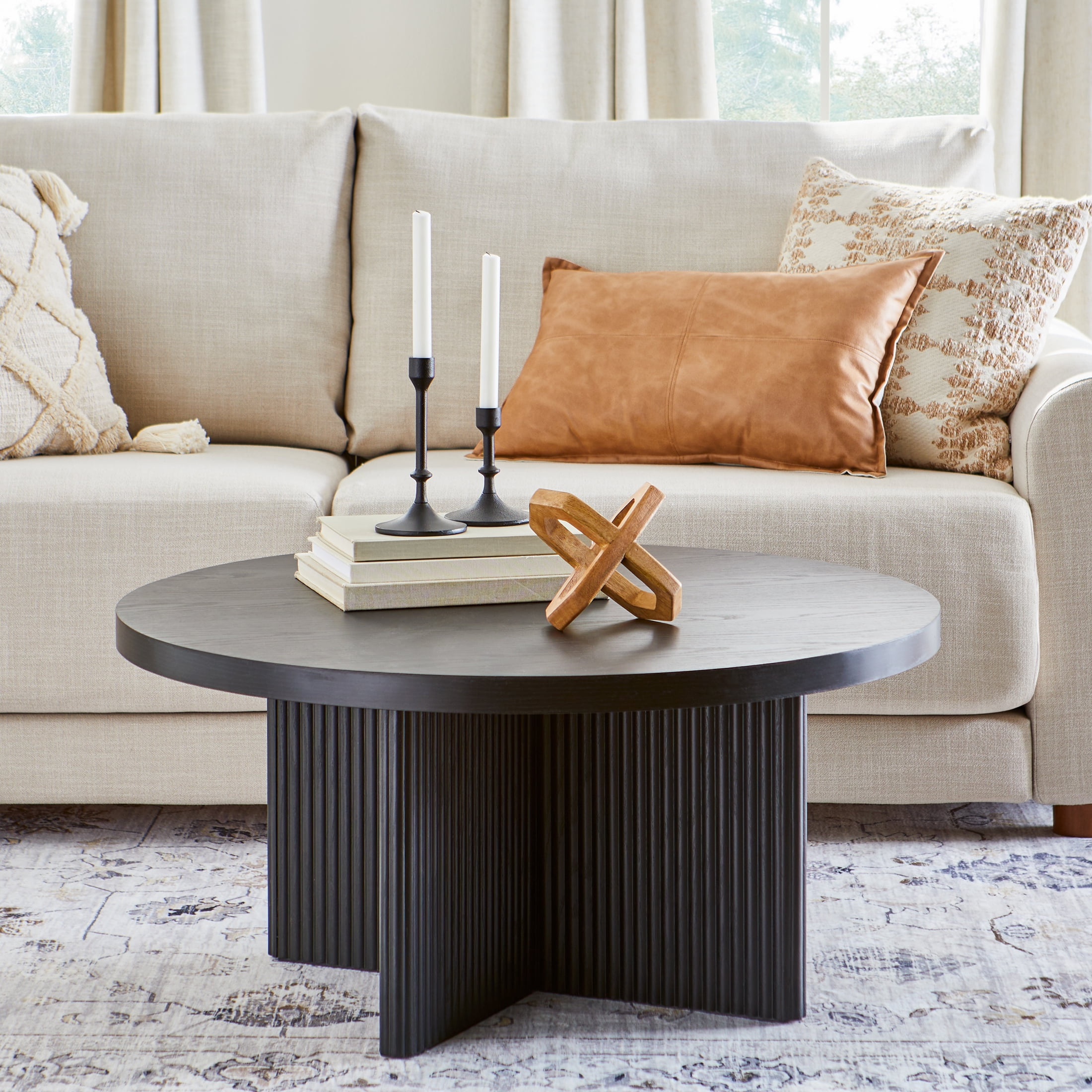 Better Homes & Gardens Lillian Fluted Black Coffee Table