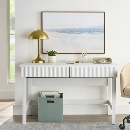 Better Homes & Gardens Lillian Fluted Desk, White Finish