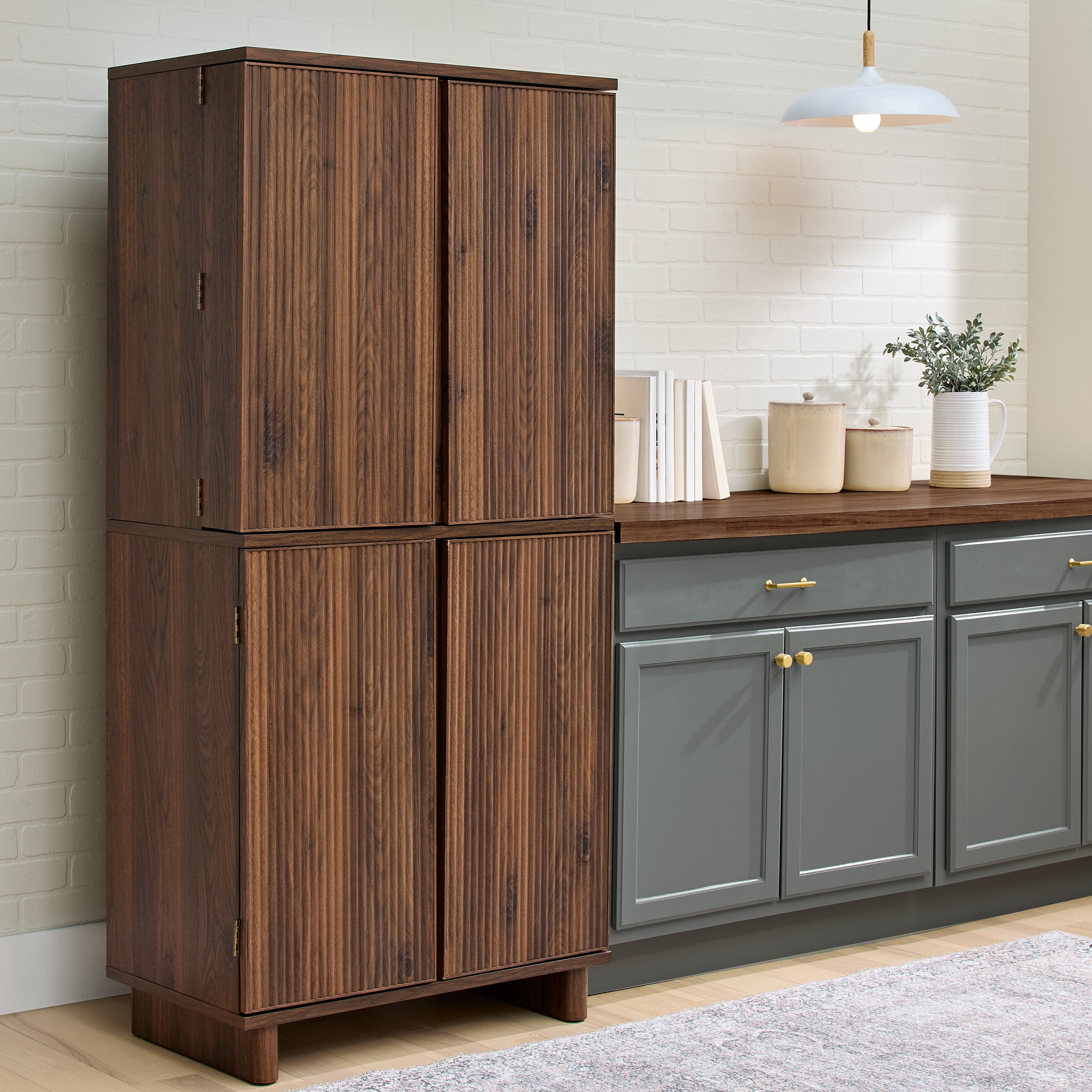 Better Homes & Gardens Lillian Storage Pantry, Walnut - Walmart.com