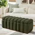 thumbnail interactive-video image 1 of Better Homes & Gardens 47.24" Lillian Channel Tufted Bench, Olive Velvet, 1 of 7