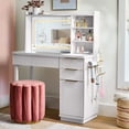 thumbnail image 1 of Better Homes & Gardens Lillian Vanity Desk with LED Lighted Mirror, White Finish, 1 of 15