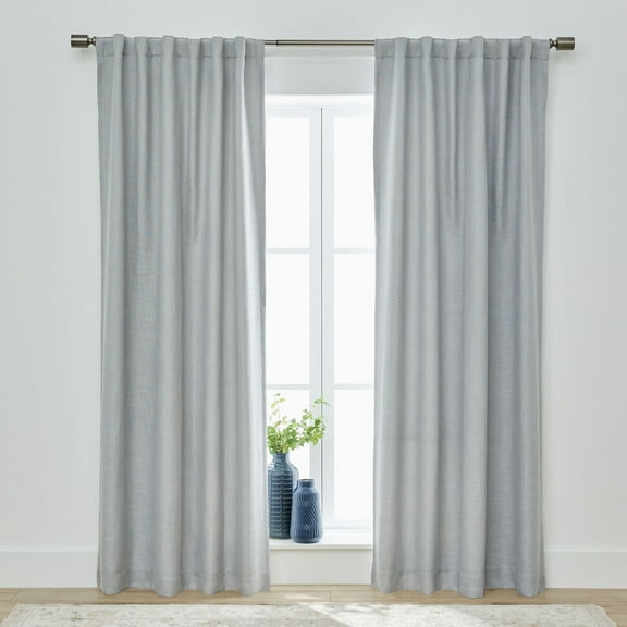 Better Homes & Gardens Linen Blend Curtain, Single Panel, Soft Silver, 50" W x 84" L