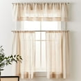 thumbnail image 1 of Better Homes & Gardens Linen Blend Light Filtering Rod Pocket Kitchen Curtain Tiers and Valance, Set of 3, Papyrus Beige, 60 W x 36 L, 1 of 8