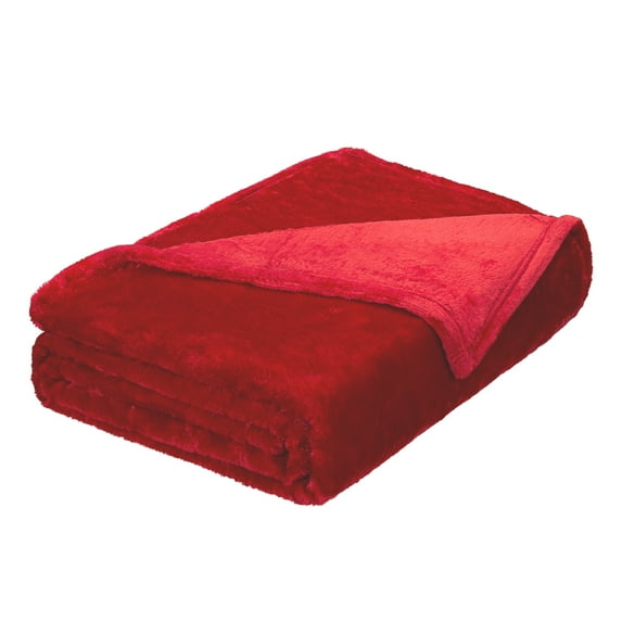 Better Homes & Gardens Luxe Plush Blanket, Full/Queen Red Mark
