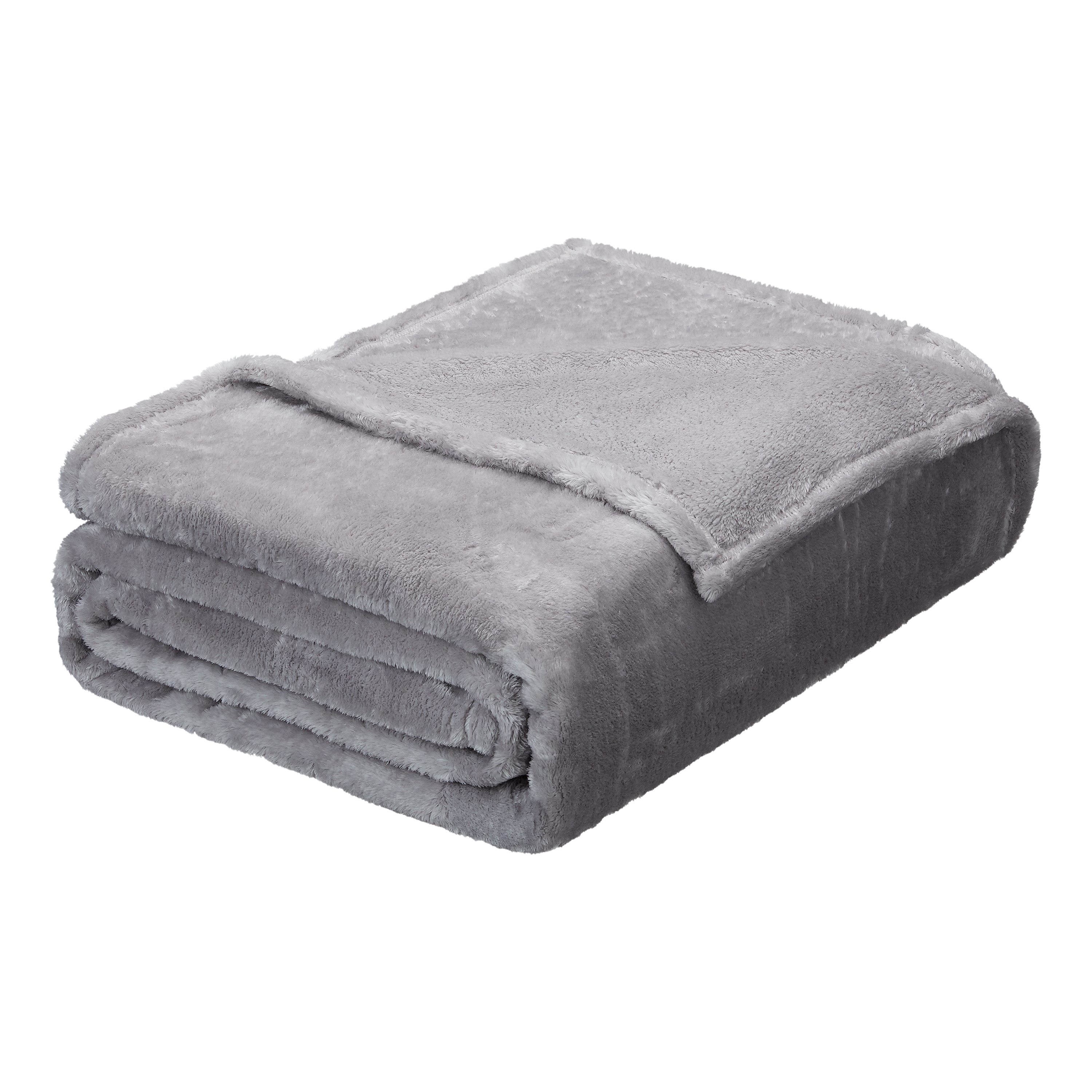 Better Homes & Gardens Luxe Plush Blanket, Full/Queen Soft Silver - image 1 of 4