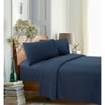 thumbnail image 1 of Better Homes & Gardens Luxury Microfiber Adult Bed Sheet Set, Washed Indigo, King, 4 Pieces, 1 of 6