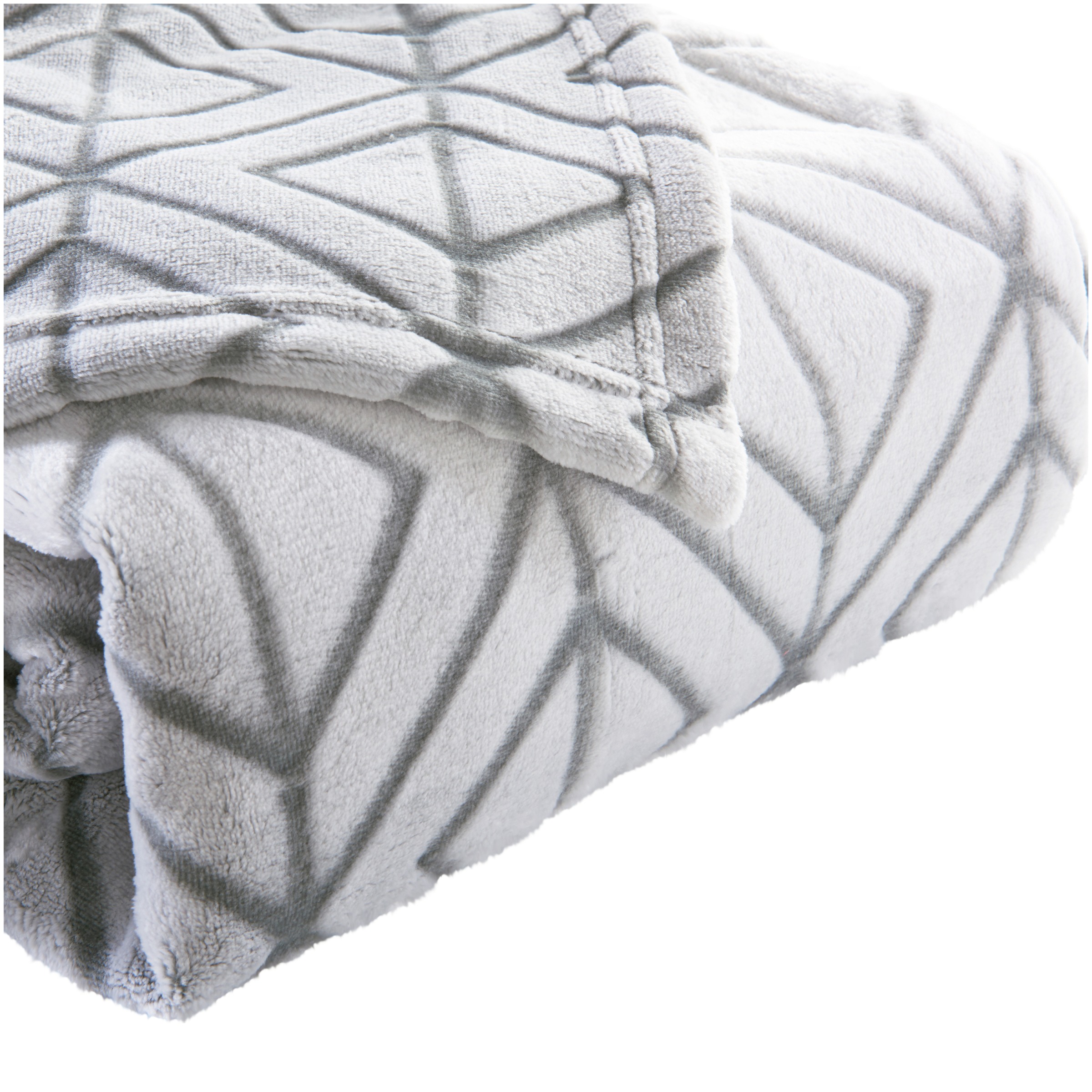 Better Homes & Gardens Luxury Modern Silver Diamond Velvet Plush Bed Blanket, Full/Queen, Textured - image 1 of 4