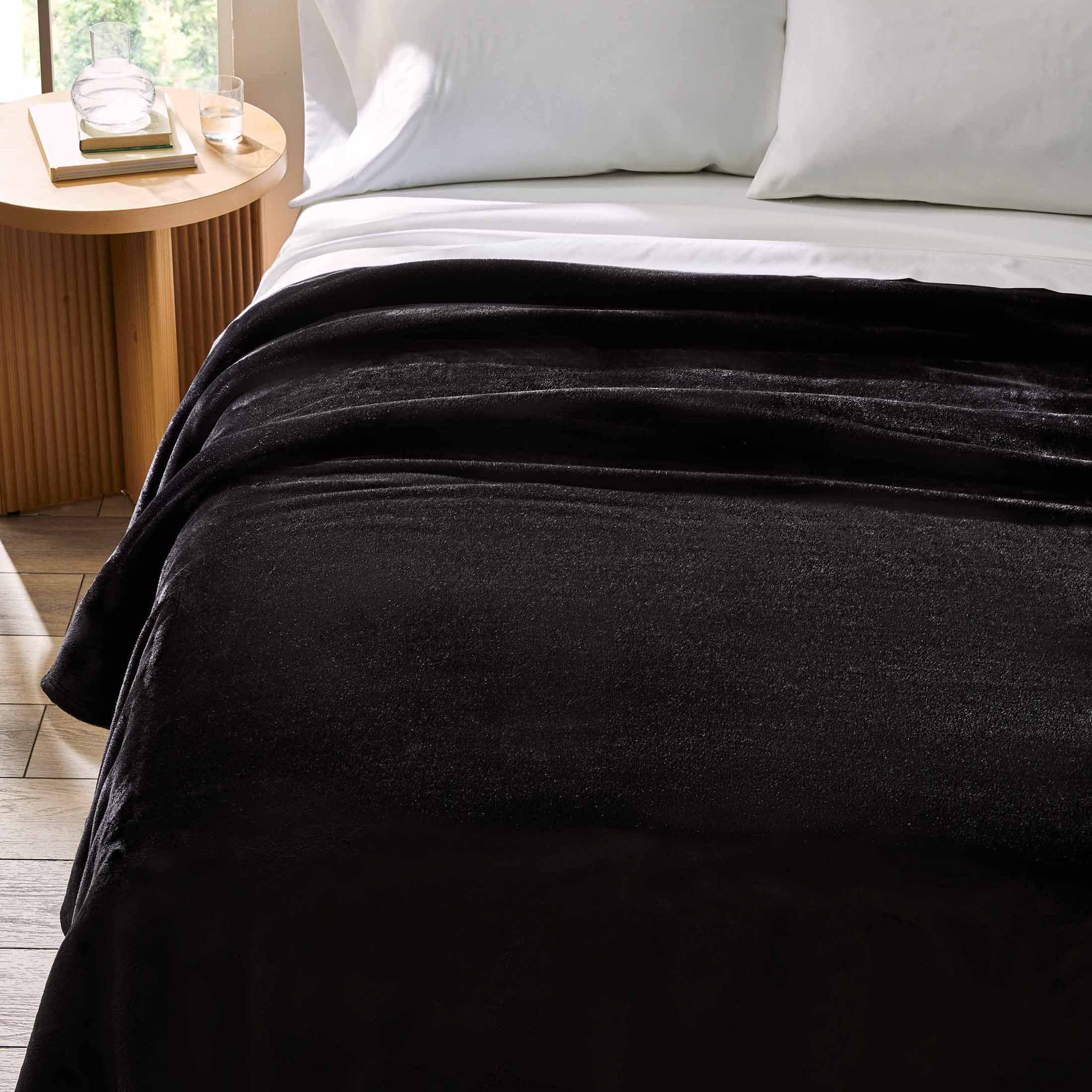 Better Homes & Gardens Luxury Velvet Plush Blanket, Black, King