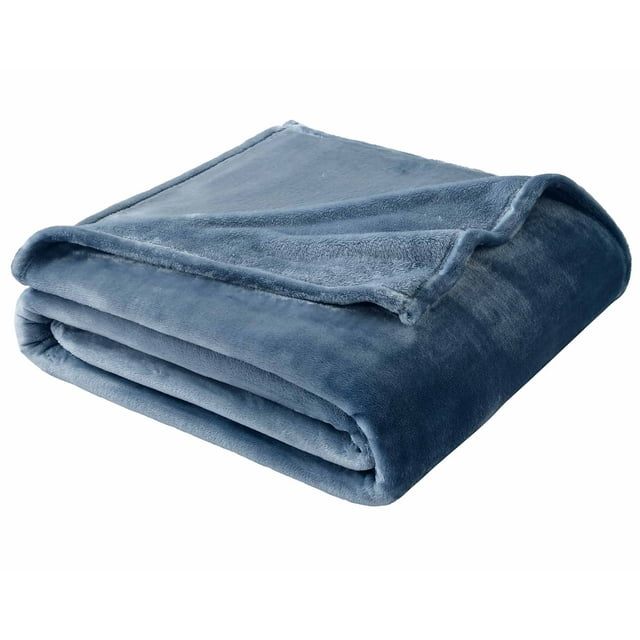 Better Homes & Gardens Luxury Velvet Plush Blanket, Blue, Full/Queen