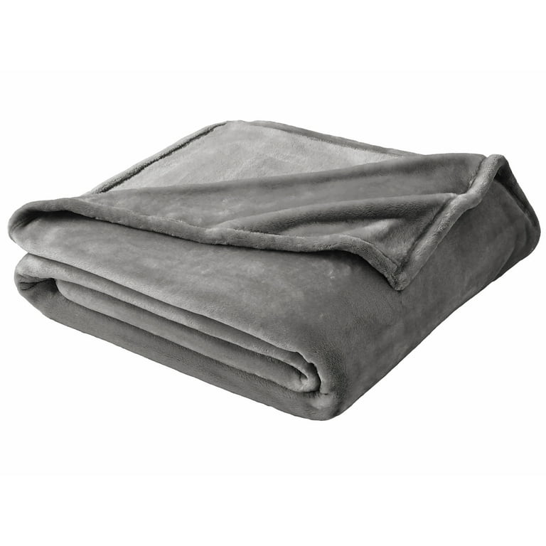 Better Homes Gardens Luxury Velvet Plush Blanket, Dark Grey