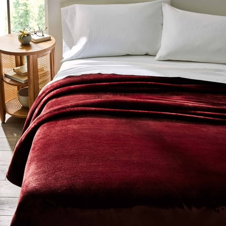 Better Homes & Gardens Luxury Velvet Plush Blanket, Dark Red, Full/Queen, Adult/Teen