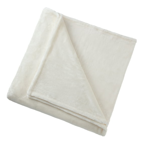 Better Homes & Gardens Luxury Velvet Plush Blanket, Off-White, Twin, Adult/Teen