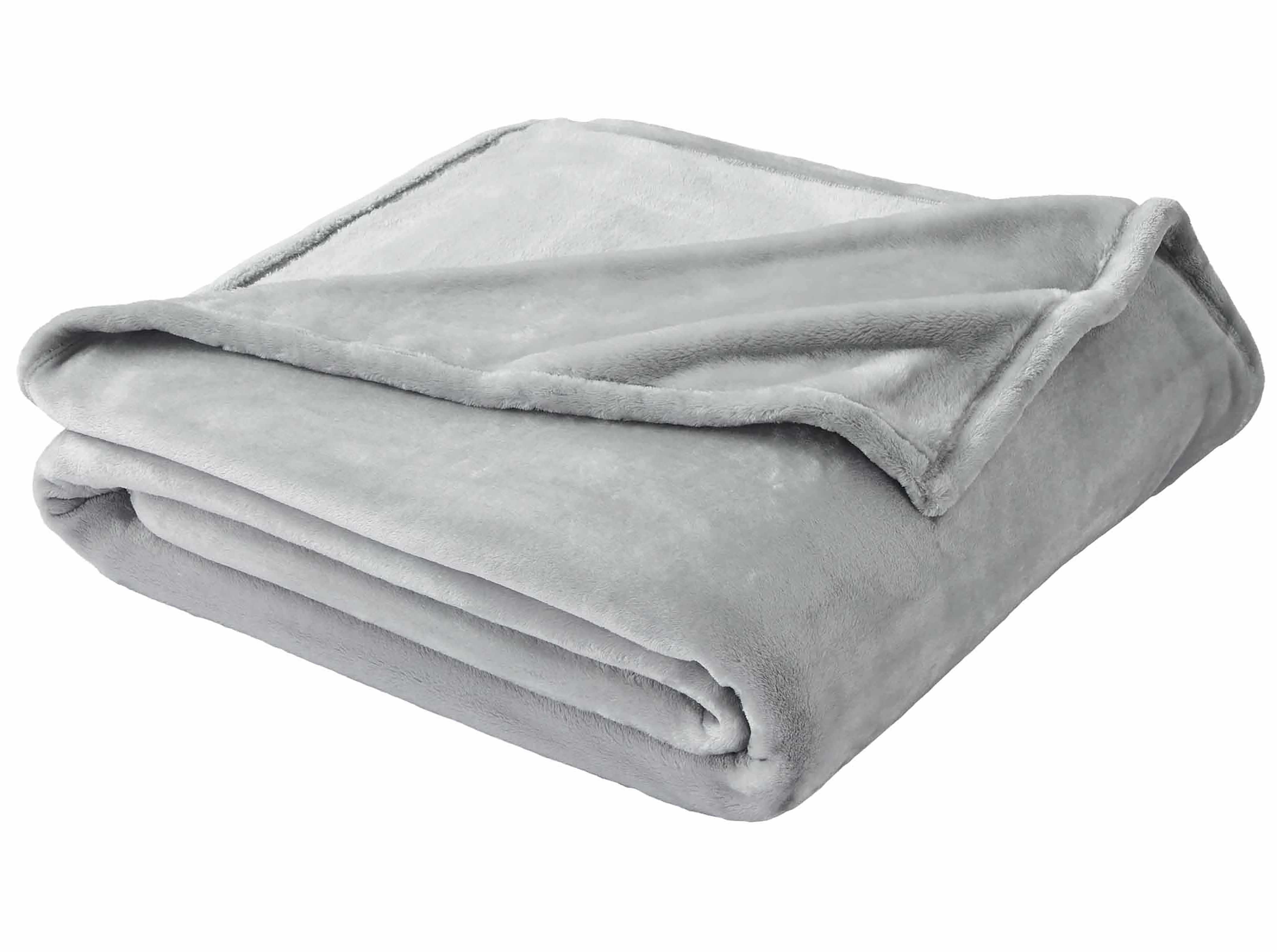 Better Homes & Gardens Luxury Velvet Plush Blanket, Silver, Full/Queen