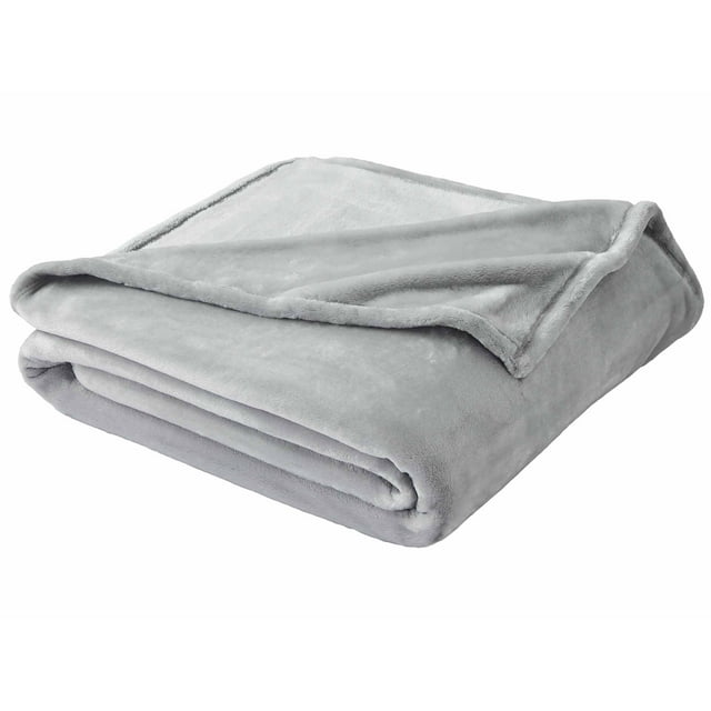 Better Homes & Gardens Luxury Velvet Plush Blanket, Silver, King