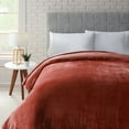 Better Homes & Gardens Luxury Velvet Plush Blanket, Twin, Brick