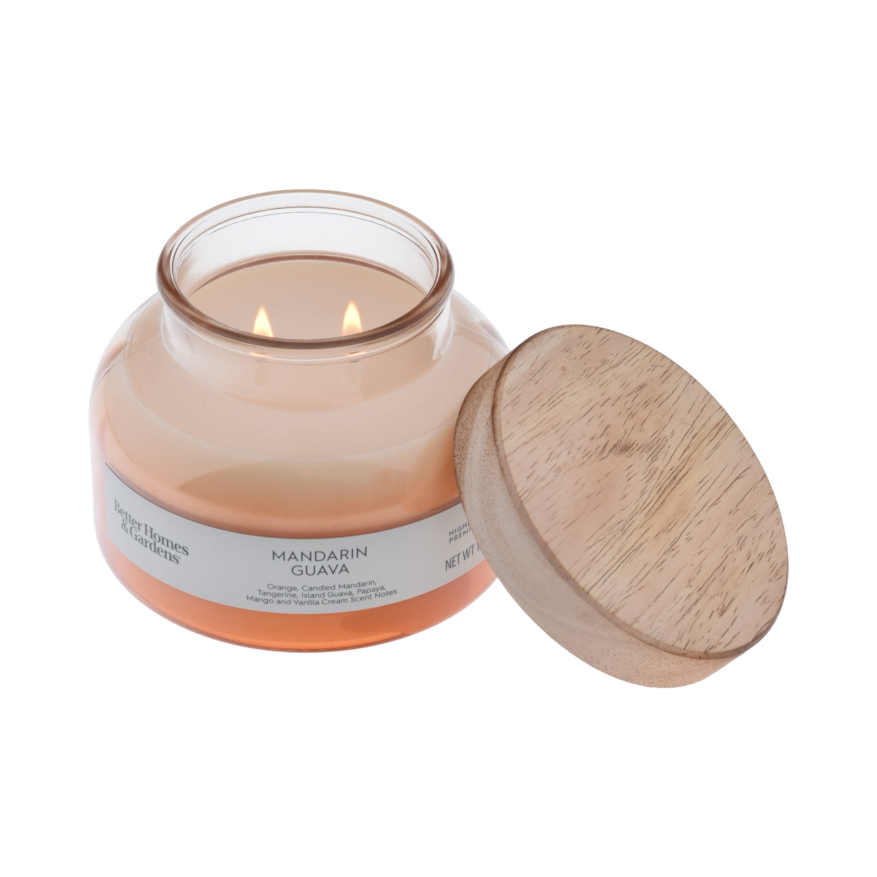 Better Homes and Gardens Mandarin and Guava Scented 2-Wick Ombre Jar Candle 18oz.