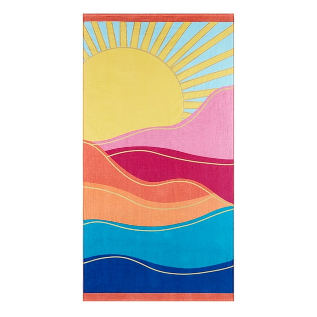 Better Homes & Gardens Mara Sunset Pattern Beach Towel, Size 72”L x 38