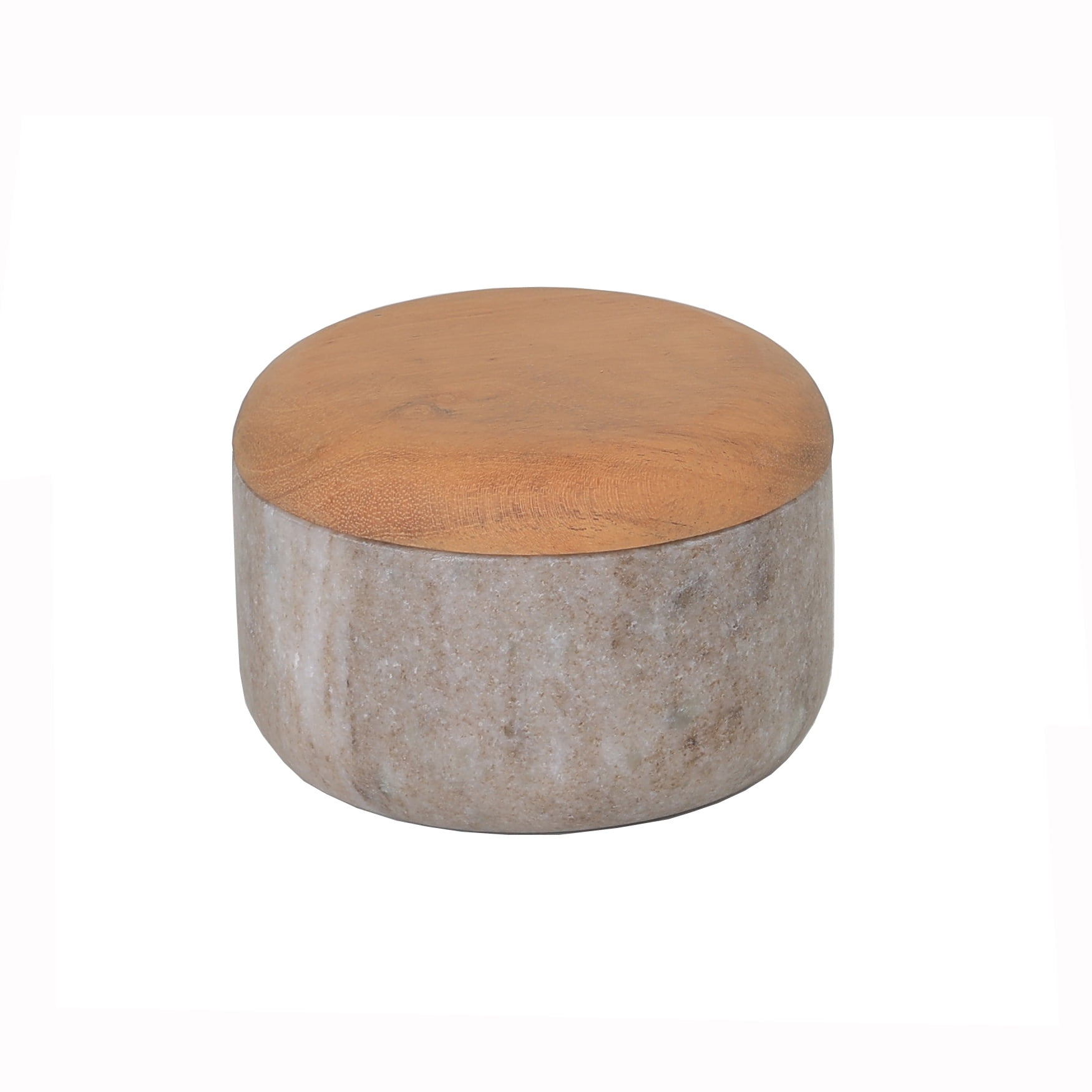 Better Homes & Gardens Marble Base Salt Cellar with Acacia Wood Swivel Lid, Designed to Help with Seasoning Storage and Serving