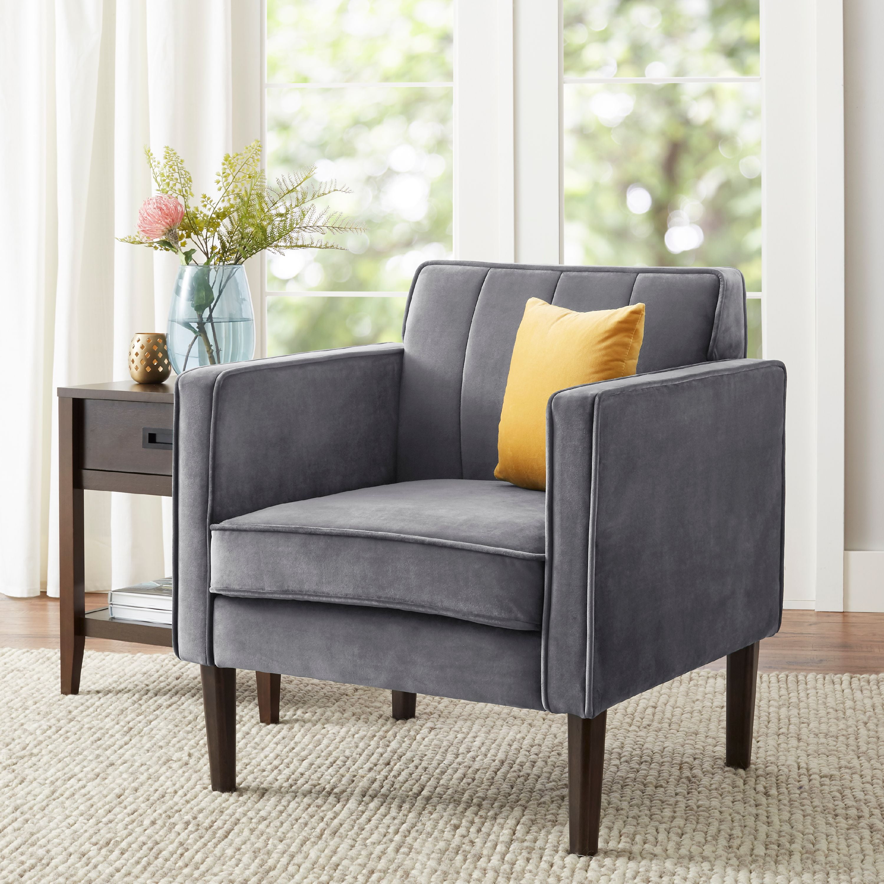 Better Homes Gardens Marlowe Faux Velvet Lounge Chair Emerald
