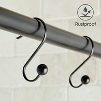 Better Homes & Gardens Matte Black Ball Rust-Proof Steel Shower Hooks, Set of 12