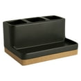 thumbnail image 1 of Better Homes & Gardens Matte Black and Cork Vanity Organizer with Tray and 3 Compartments, 1 of 7