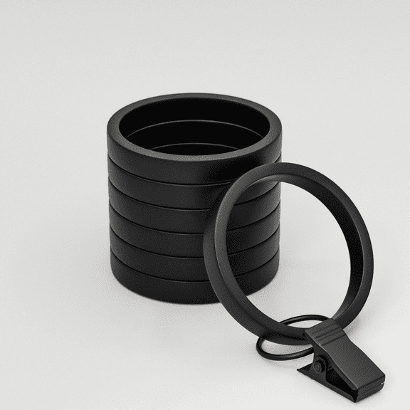 Better Homes & Gardens Matte Black Curtain Clip Rings (7 Pack)