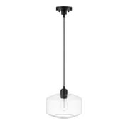 Better Homes & Gardens Matte Black Finish 1 Light Pendant with Clear Glass Shade