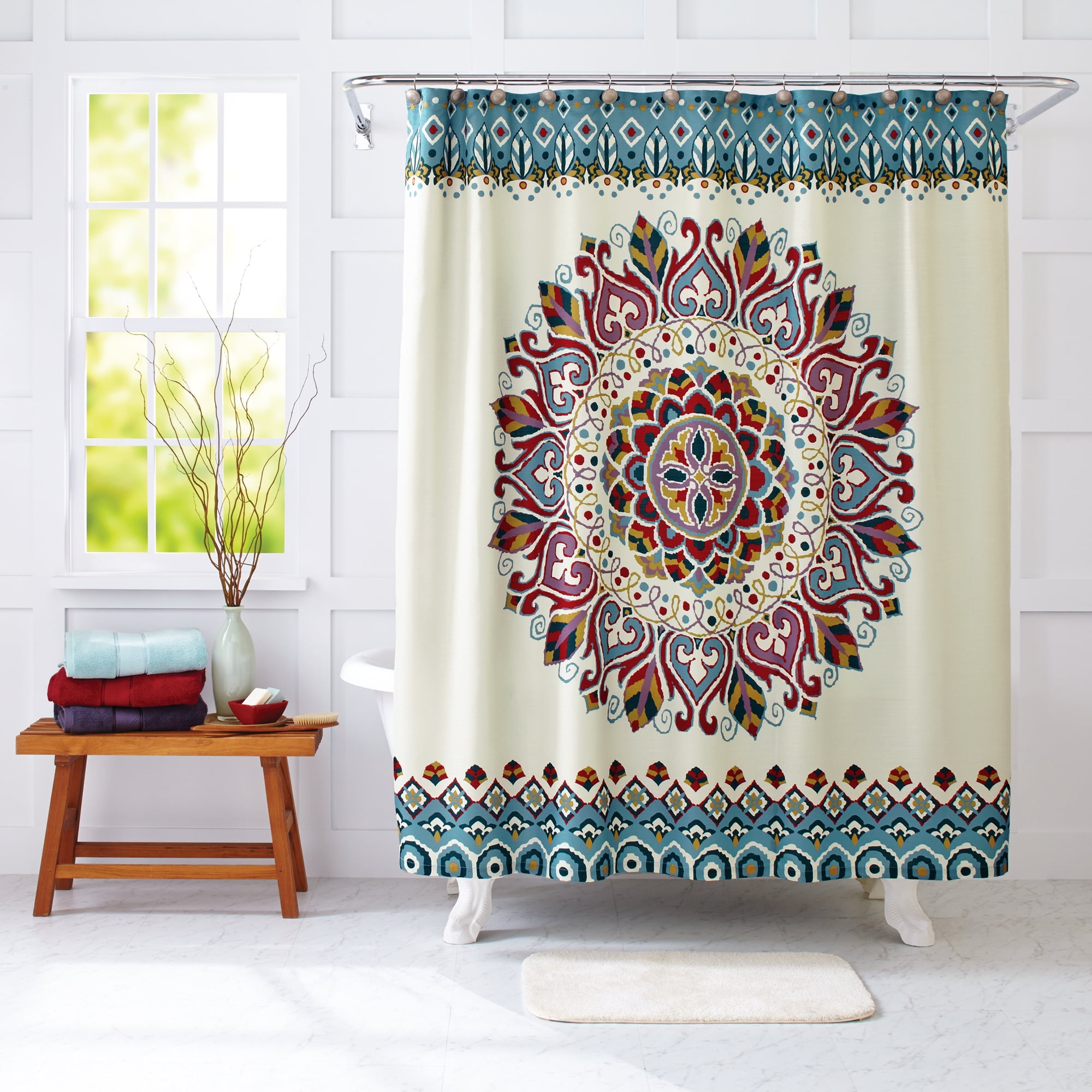 Better Homes & Gardens Medallion Fabric Shower Curtain