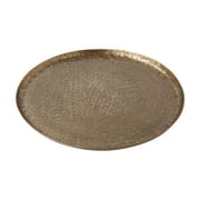 Better Homes & Gardens Medium 14" Round Antique Brass Hammered Metal Tray by Dave & Jenny Marrs
