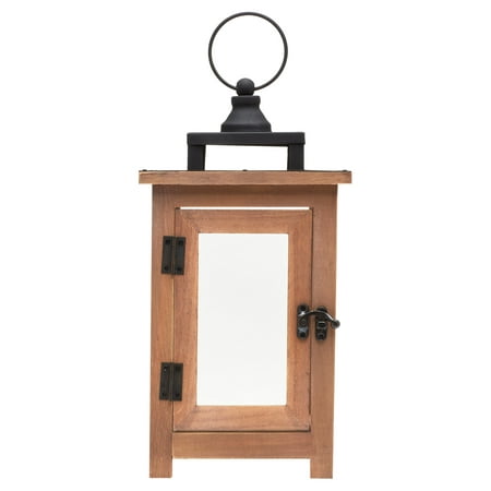 Better Homes & Gardens Medium Decorative Wood and Metal Lantern Candle Holder, Brown