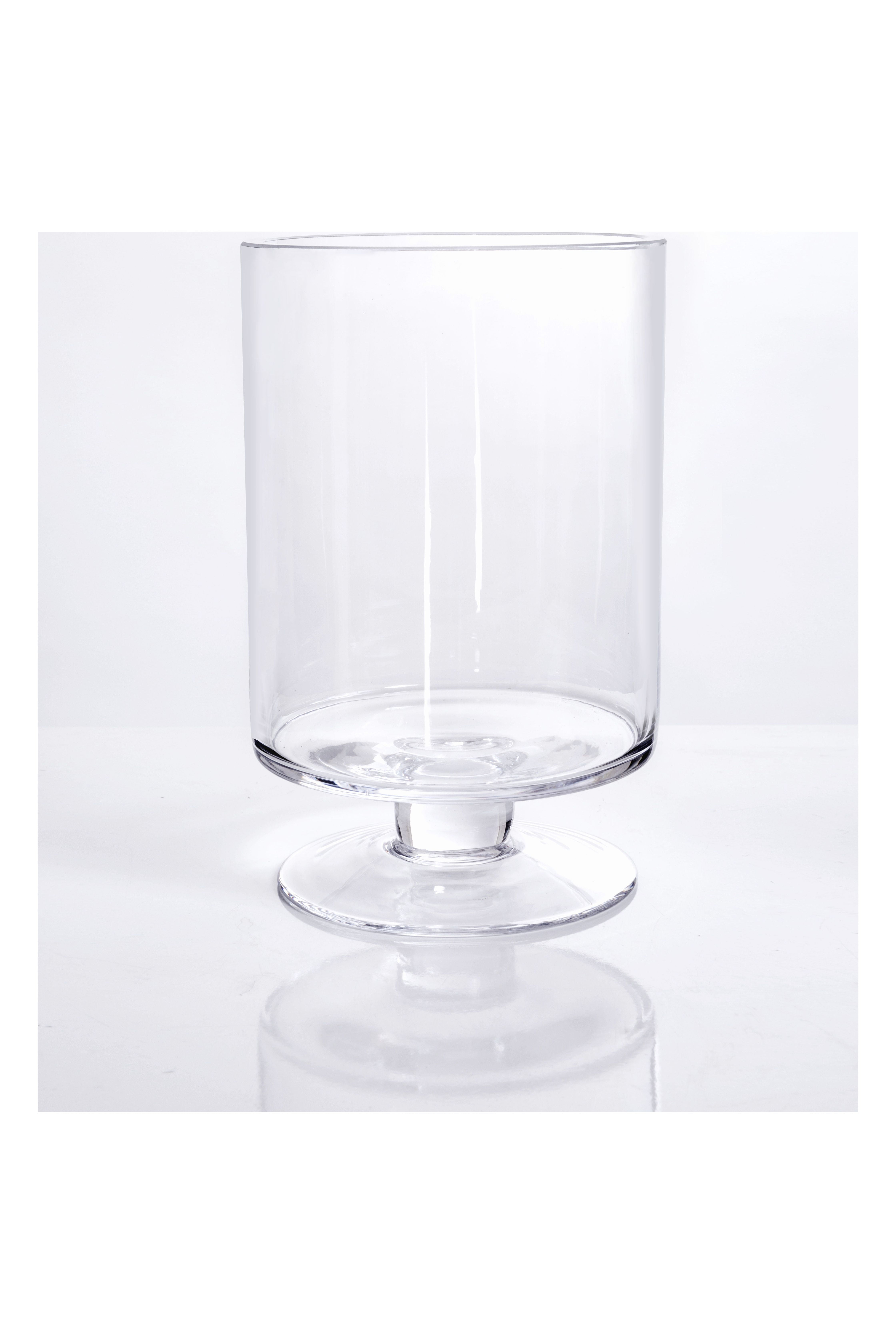 Glass pedestal deals hurricane candle holders