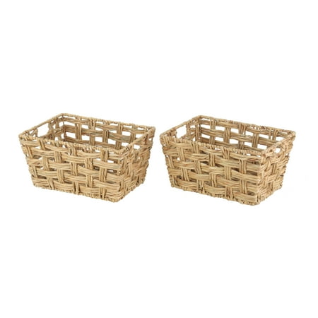 Better Homes & Gardens Medium Hyacinth Twist Storage Baskets with Handles, 2 Pack
