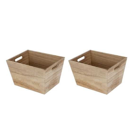 Better Homes & Gardens Medium Natural Wood Storage Bin, 2 Pack