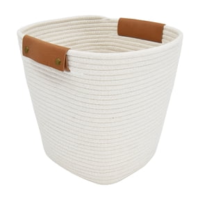 Better Homes & Gardens Medium White Cotton Rope Decorative Storage Basket