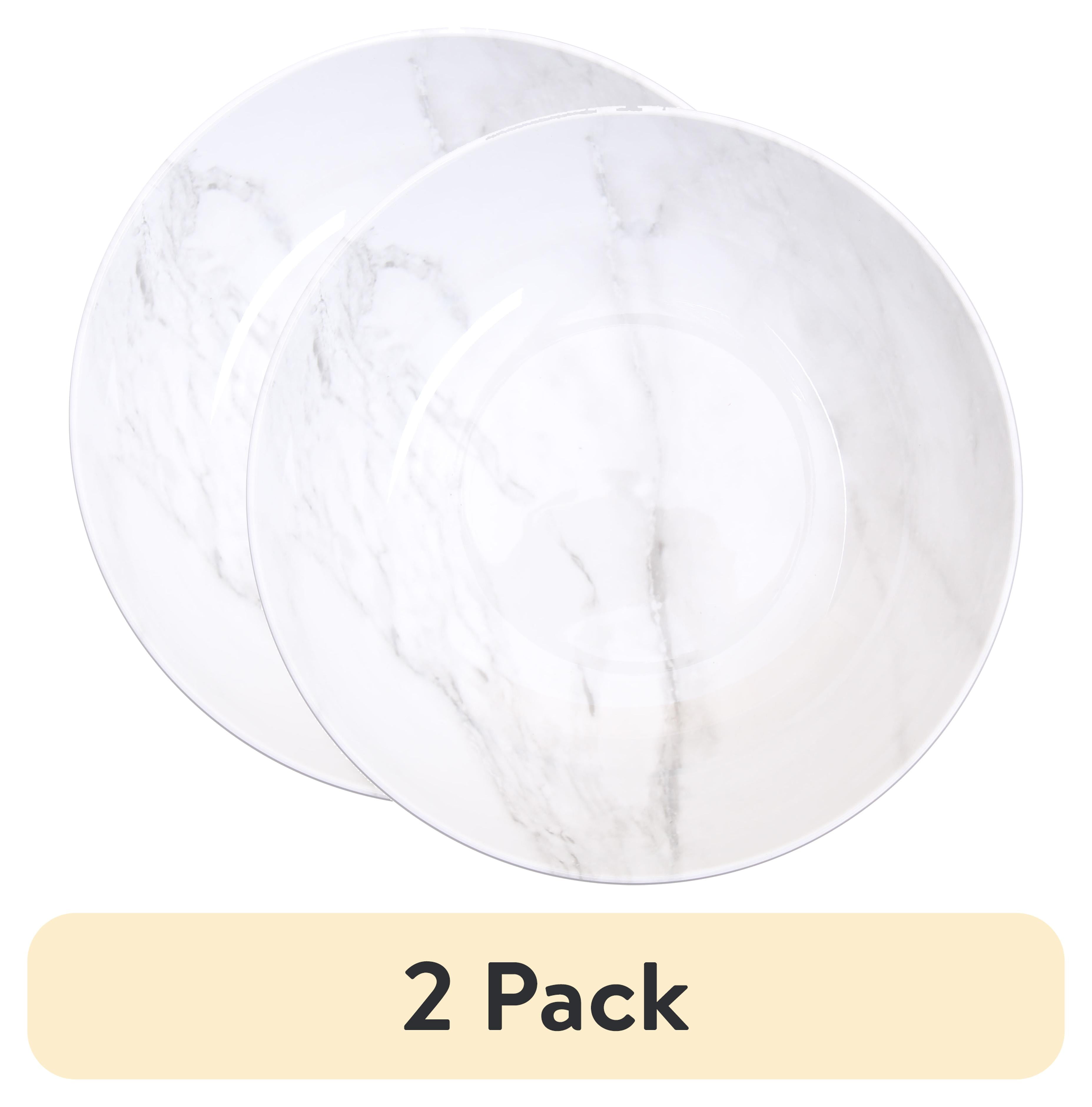 White Marble Print Melamine Serving Bowl