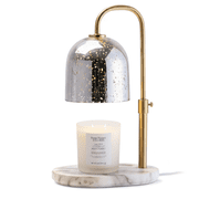 Merkury Innovationss Candle Warmer Lamp, Glass Shade with Adjustable Gold Metal Pole, Flameless