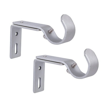 Better Homes & Gardens Metal Adjustable Curtain Rod Brackets in Brushed Nickel, 3/4 to 1 Inch Diameter