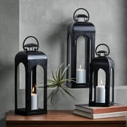 Better Homes & Gardens Metal Candle Holder Lantern, Black, Medium