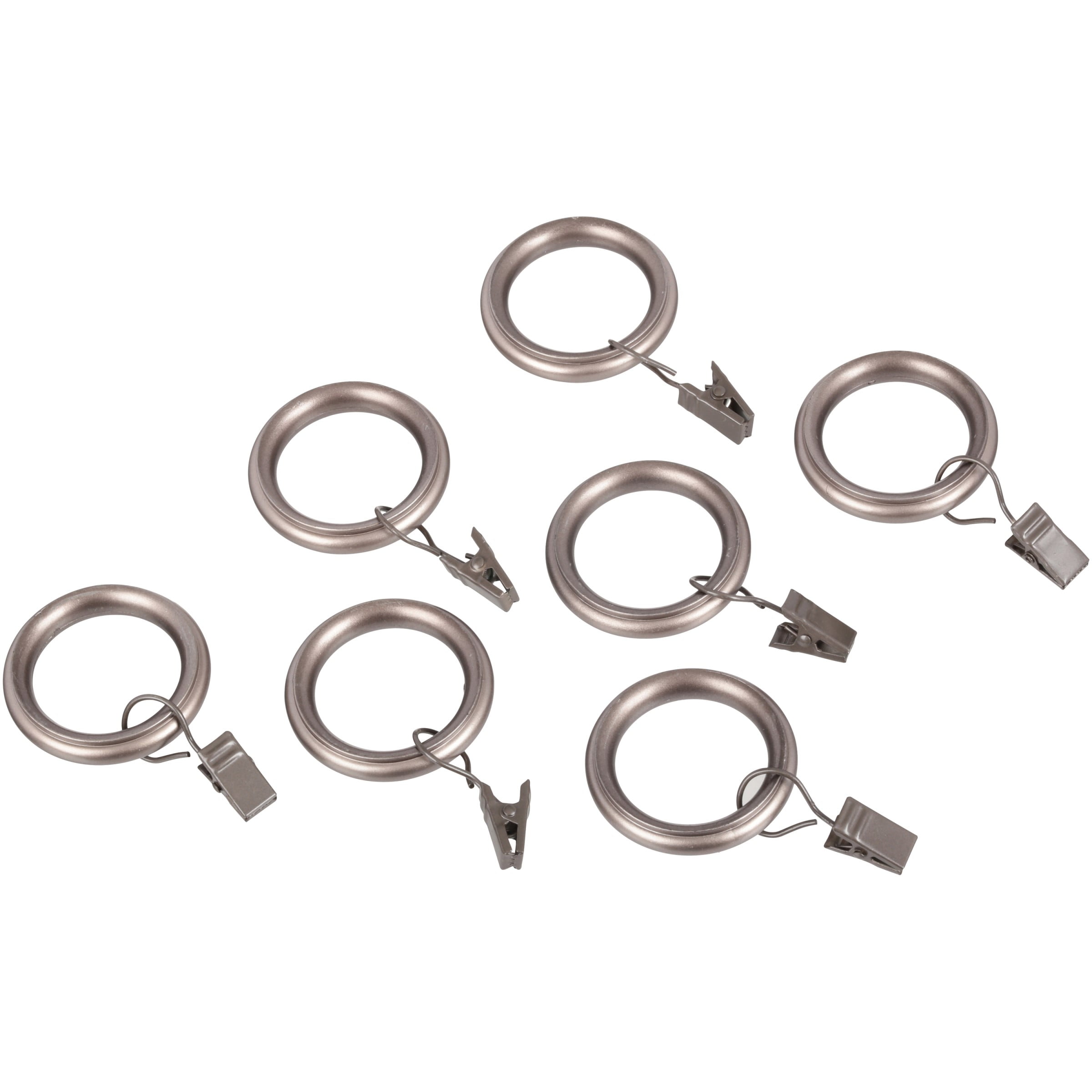 Better Homes & Gardens Metal Curtain Rings, Silver, 7 -Pieces - Walmart ...