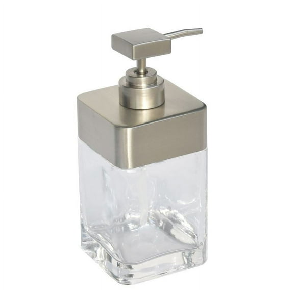 Better Homes & Gardens Metal and Glass Soap Pump, Clear with Silver Accent