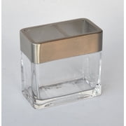 Better Homes & Gardens Metal and Glass Toothbrush Holder, Clear with Silver Accent Adult