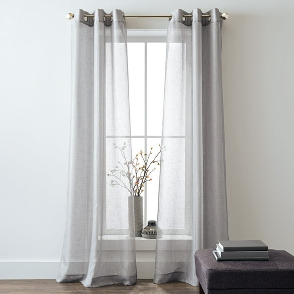Better Homes & Gardens Metallic Shimmer Grommet Indoor Panel Pair, Polyester, Adult