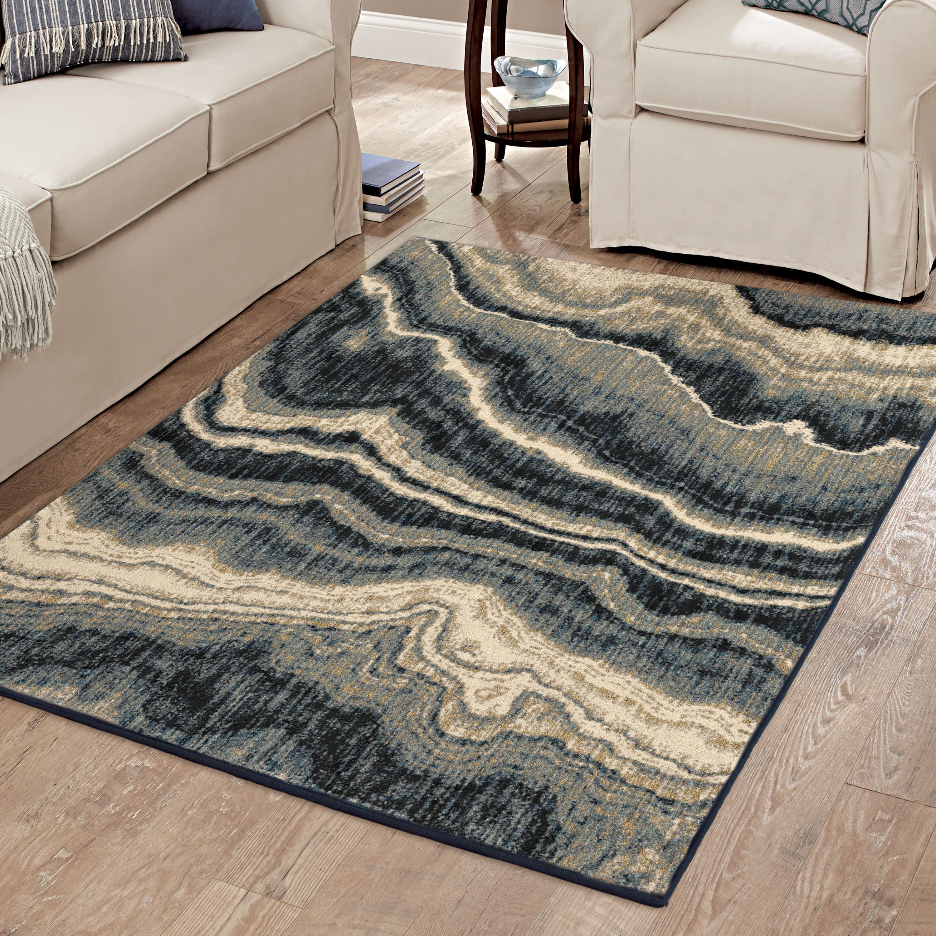 Better Homes & Gardens Midnight Marble 5' X 7' Blue Area Rug - image 1 of 4