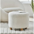 thumbnail image 1 of Better Homes & Gardens Mira Round Ottoman, Cream, 1 of 8