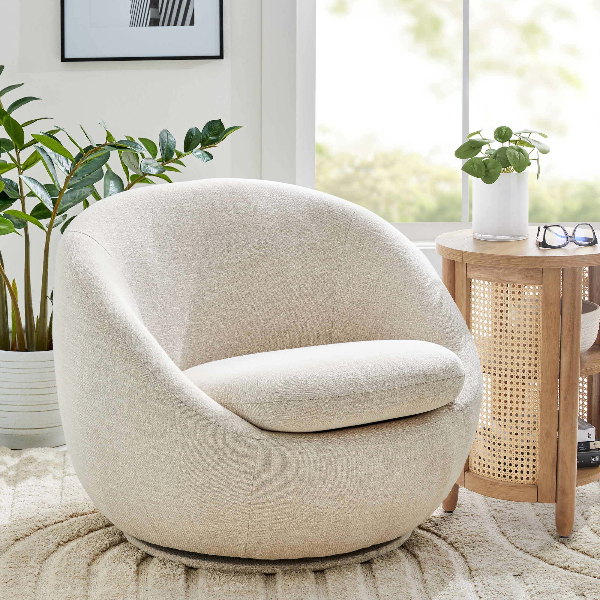 Better Homes Gardens Mira Swivel Chair Linen: Shop With Context