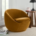 thumbnail interactive-video image 1 of Better Homes & Gardens Mira Swivel Accent Chair, Ochre Velvet, 1 of 9