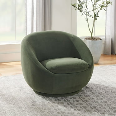Better Homes & Gardens Mira Swivel Chair, Olive Velvet