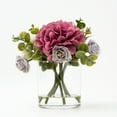 thumbnail interactive-video image 1 of Better Homes & Gardens Mixed Faux Hydrangea Arrangement in Clear Glass Vase, 1 of 10
