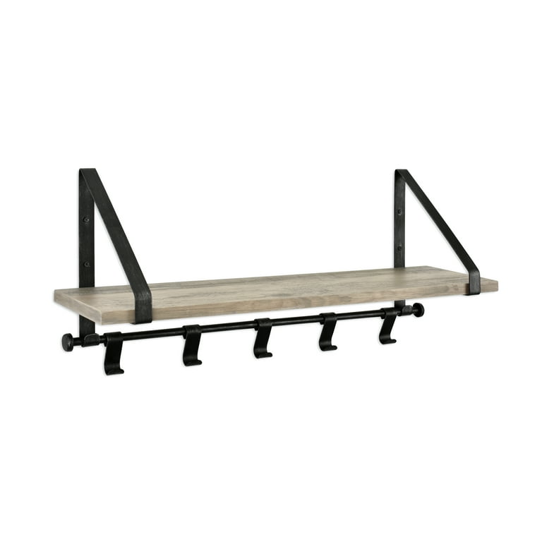 Home Garden Decorative Wood Shelf In Whitewash Gray Home Garden Decorative Wood Shelf In Whitewash Gray